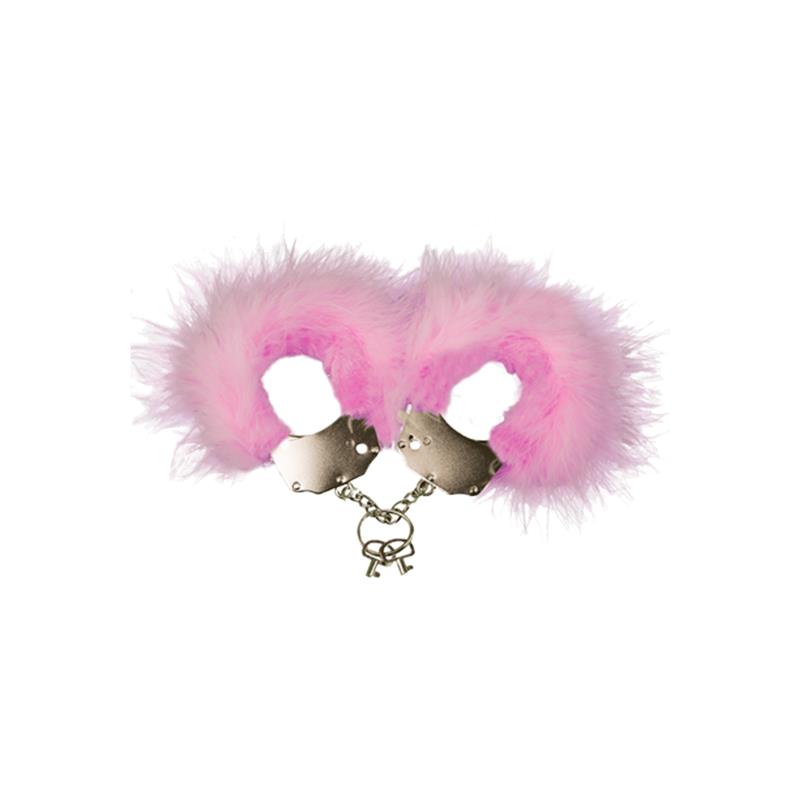 ADRIEN LASTIC - CUFS METAL AND FEATHERS PINK