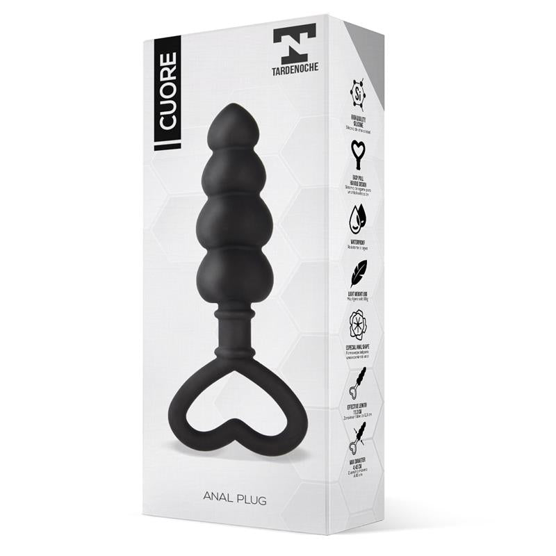 TARDENOCHE - CUORE ANAL PLUG SILICONE BLACK