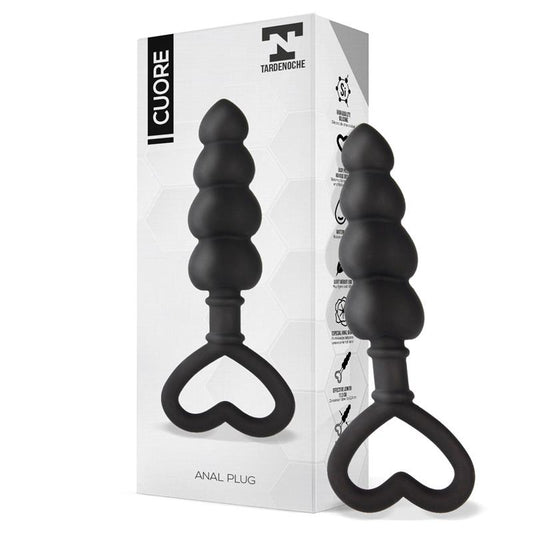 TARDENOCHE - CUORE ANAL PLUG SILICONE BLACK