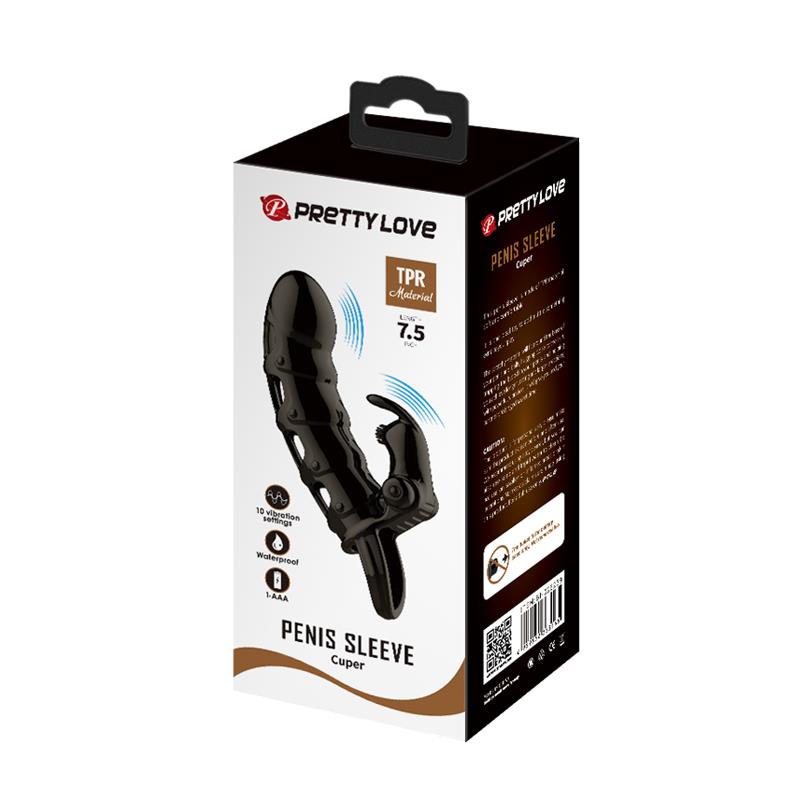 PRETTYLOVE - CUPER PENIS SLEEVE WITH VIBRATION