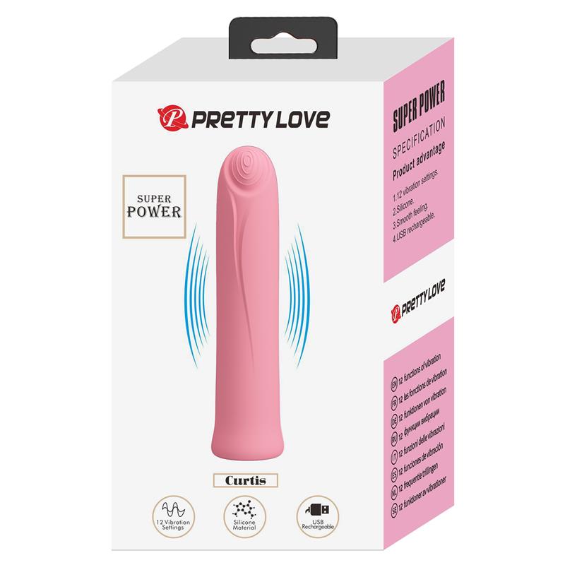 PRETTY LOVE - CURTIS MINI SUPER POWER VIBRATOR 12 VIOLET SILICONE VIBRATIONS