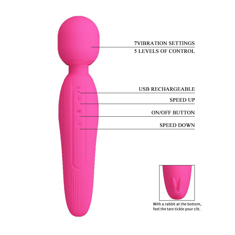 PRETTYLOVE - CURTIS MASSAGER WITH CLITORIS STIMULATOR