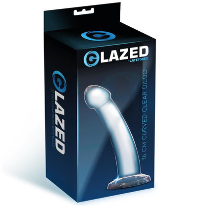 GLAZED - CURVED DILDO CRYSTAL MATERIAL 16 CM