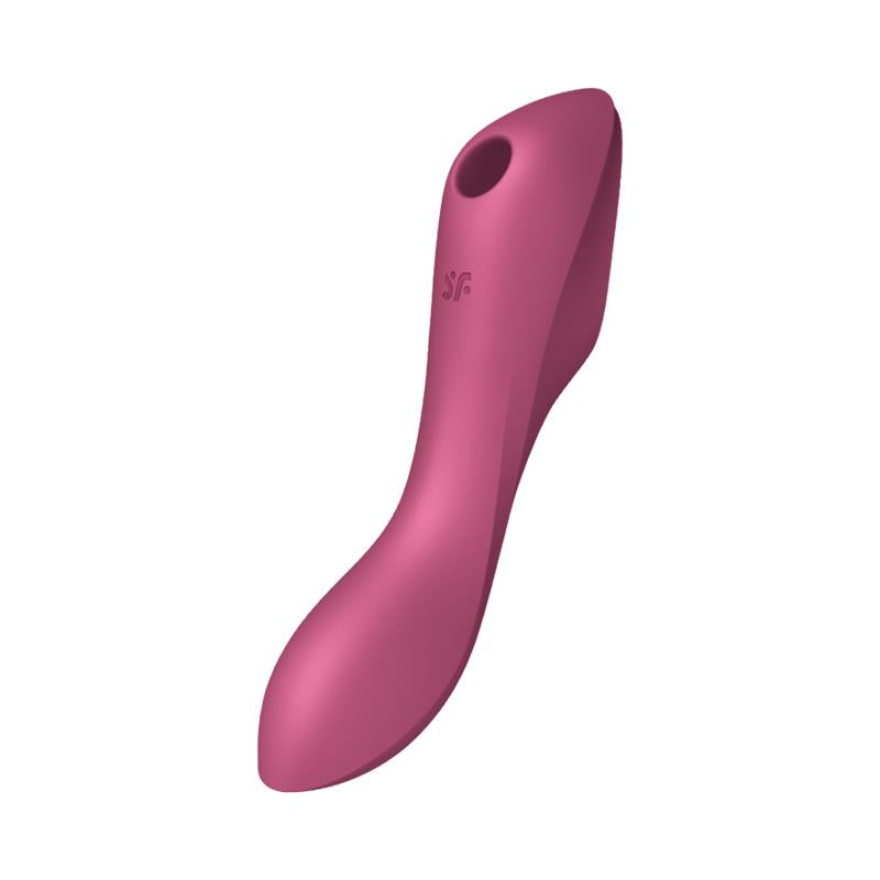 SATISFYER - CURVY TRINITY 3 VIBE AND CLITORIS SUCKER TRIPLE STIMULATOR USB RED