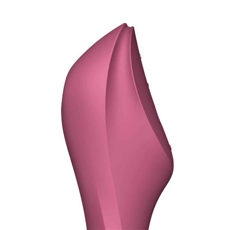 SATISFYER - CURVY TRINITY 3 VIBE AND CLITORIS SUCKER TRIPLE STIMULATOR USB RED