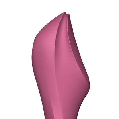 SATISFYER - CURVY TRINITY 3 VIBE AND CLITORIS SUCKER TRIPLE STIMULATOR USB RED