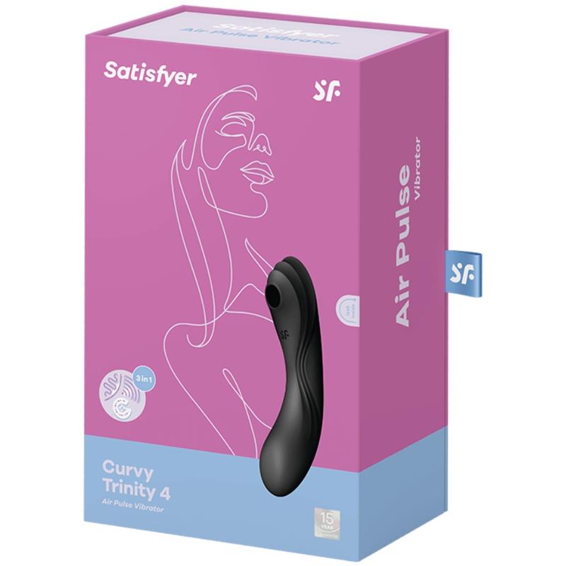 SATISFYER - CURVY TRINITY 4 VIBE AND CLITORIS SUCKER 2 MOTORS BLACK