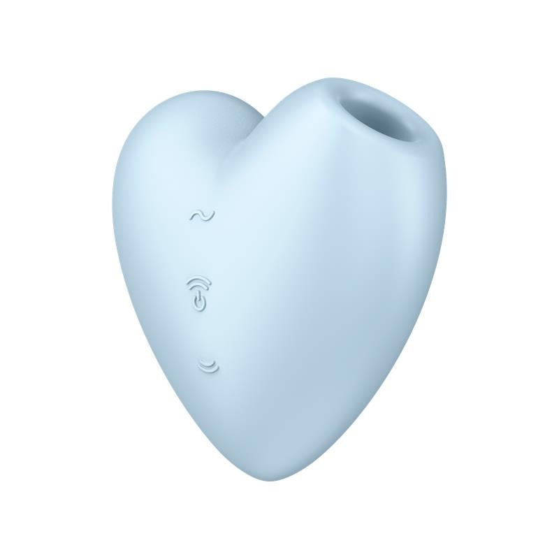 SATISFYER - CUTIE HEART CLITORIS SUCKER AND VIBE BLUE