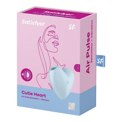 SATISFYER - CUTIE HEART CLITORIS SUCKER AND VIBE BLUE