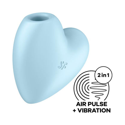 SATISFYER - CUTIE HEART CLITORIS SUCKER AND VIBE BLUE