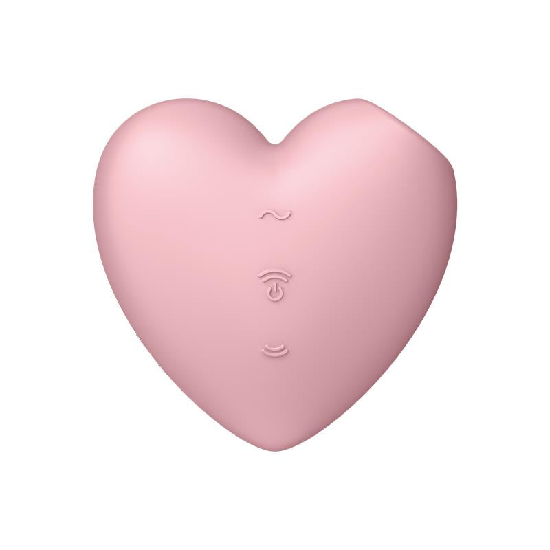 SATISFYER - CUTIE HEART CLITORIS SUCKER AND VIBE PINK