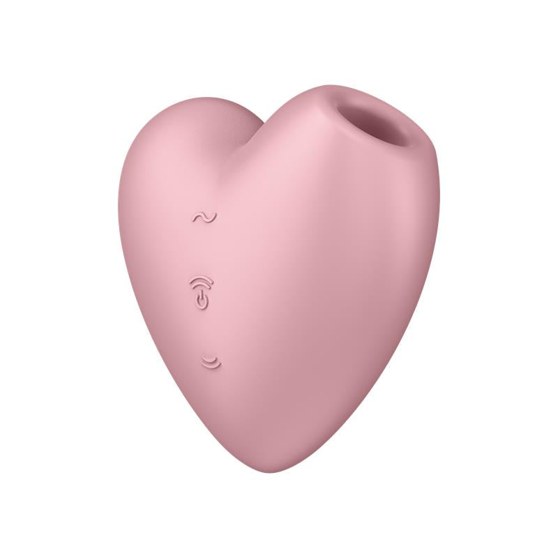 SATISFYER - CUTIE HEART CLITORIS SUCKER AND VIBE PINK