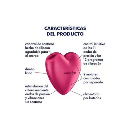 SATISFYER - CUTIE HEART CLITORIS SUCKER BATTERY SERIES