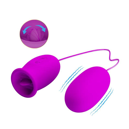 PRETTYLOVE - DAISY VIBRATING EGG AND LICKING STIMULATOR