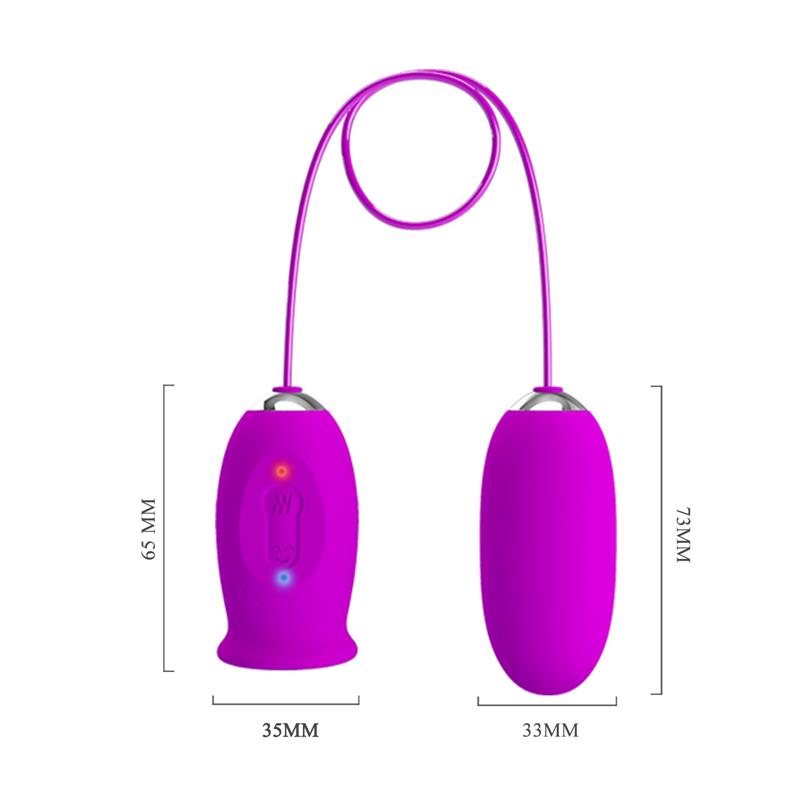 PRETTY LOVE - DAISY DUAL EGG RECHARGEABLE VIBRATOR PURPLE