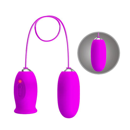 PRETTY LOVE - DAISY DUAL EGG RECHARGEABLE VIBRATOR PURPLE