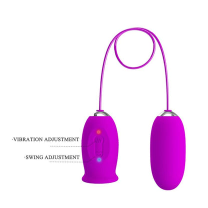 PRETTY LOVE - DAISY DUAL EGG RECHARGEABLE VIBRATOR PURPLE