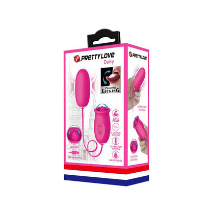 PRETTYLOVE - DAISY VIBRATING EGG WITH LICKING TONGUE PINK
