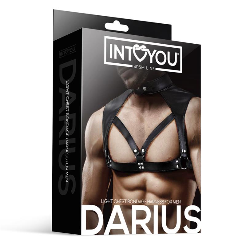 LIGNE BDSM INTOYOU - HARNAIS DE TORSE DARIUS POUR HOMME EN CUIR VÉGAN