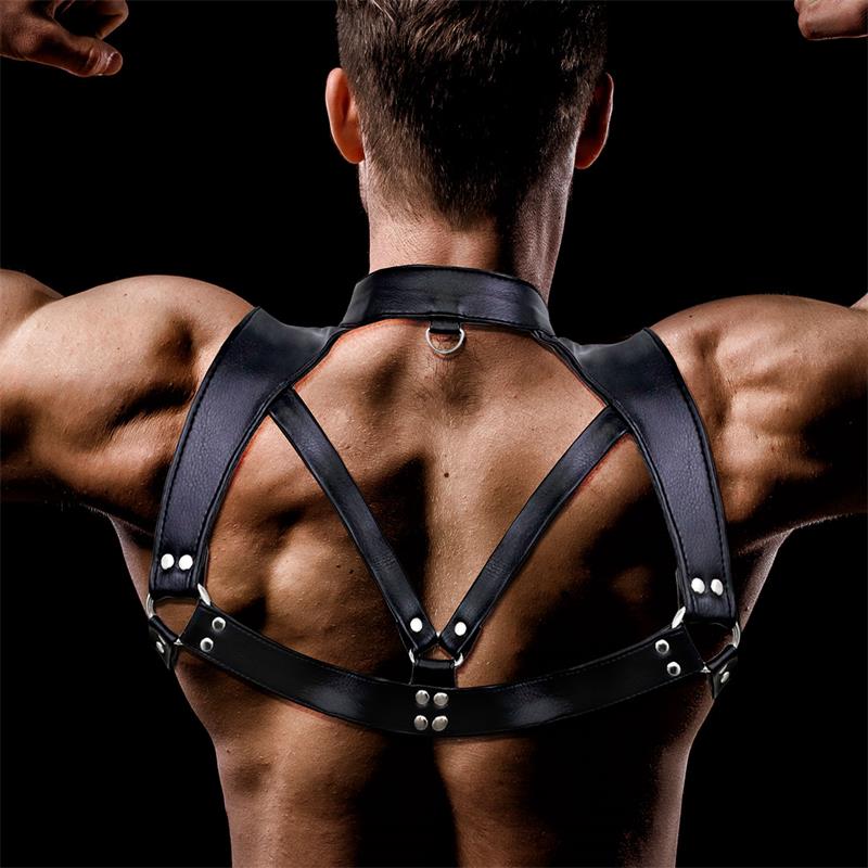 LIGNE BDSM INTOYOU - HARNAIS DE TORSE DARIUS POUR HOMME EN CUIR VÉGAN