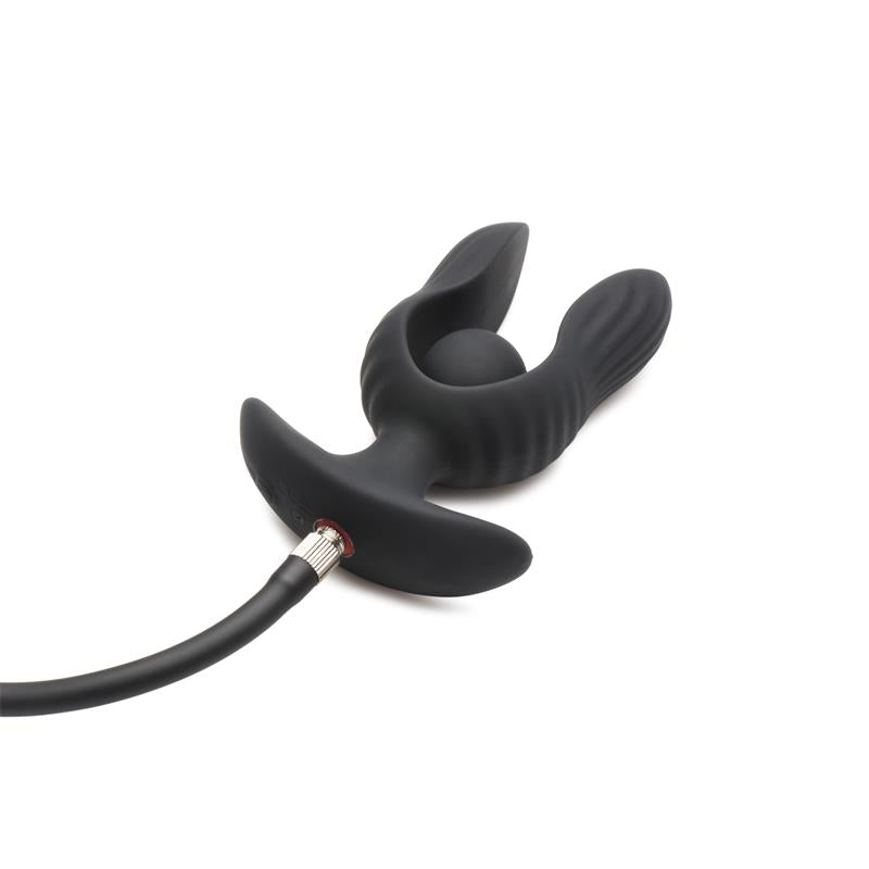 MASTER SERIES - DARK PEARL INFLATABLE VIBRATING BUTT PLUG WITH REMOTE