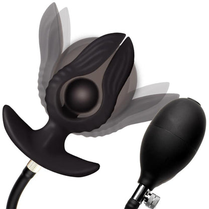 MASTER SERIES - DARK PEARL INFLATABLE VIBRATING BUTT PLUG WITH REMOTE