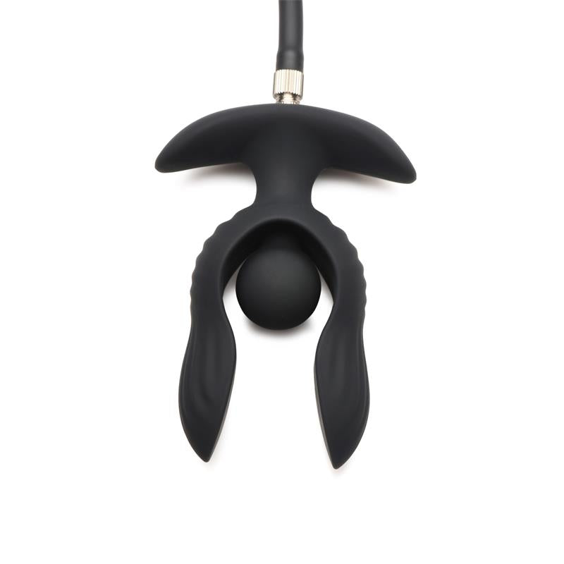 MASTER SERIES - DARK PEARL INFLATABLE VIBRATING BUTT PLUG WITH REMOTE