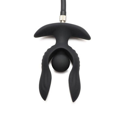 MASTER SERIES - DARK PEARL INFLATABLE VIBRATING BUTT PLUG WITH REMOTE