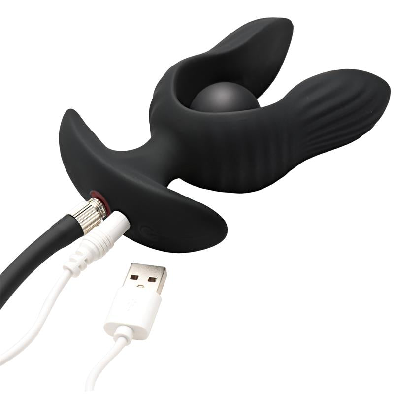 MASTER SERIES - DARK PEARL INFLATABLE VIBRATING BUTT PLUG WITH REMOTE