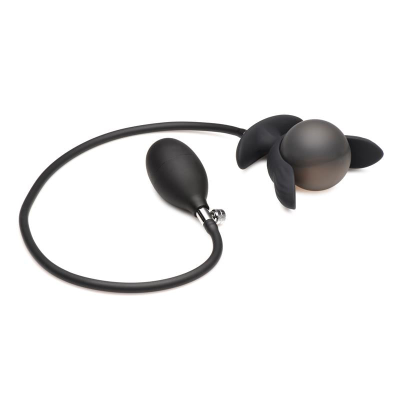 MASTER SERIES - DARK PEARL INFLATABLE VIBRATING BUTT PLUG WITH REMOTE