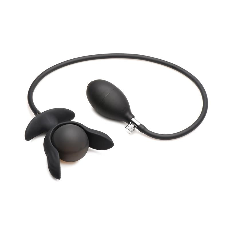 MASTER SERIES - DARK PEARL INFLATABLE VIBRATING BUTT PLUG WITH REMOTE