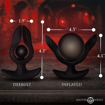 MASTER SERIES - DARK PEARL INFLATABLE VIBRATING BUTT PLUG WITH REMOTE