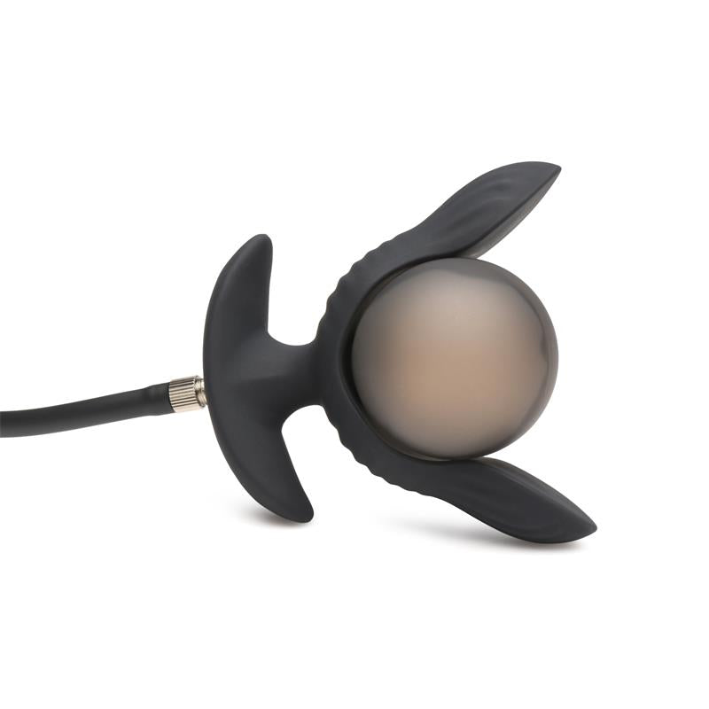 MASTER SERIES - DARK PEARL INFLATABLE VIBRATING BUTT PLUG WITH REMOTE