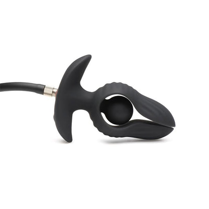 MASTER SERIES - DARK PEARL INFLATABLE VIBRATING BUTT PLUG WITH REMOTE