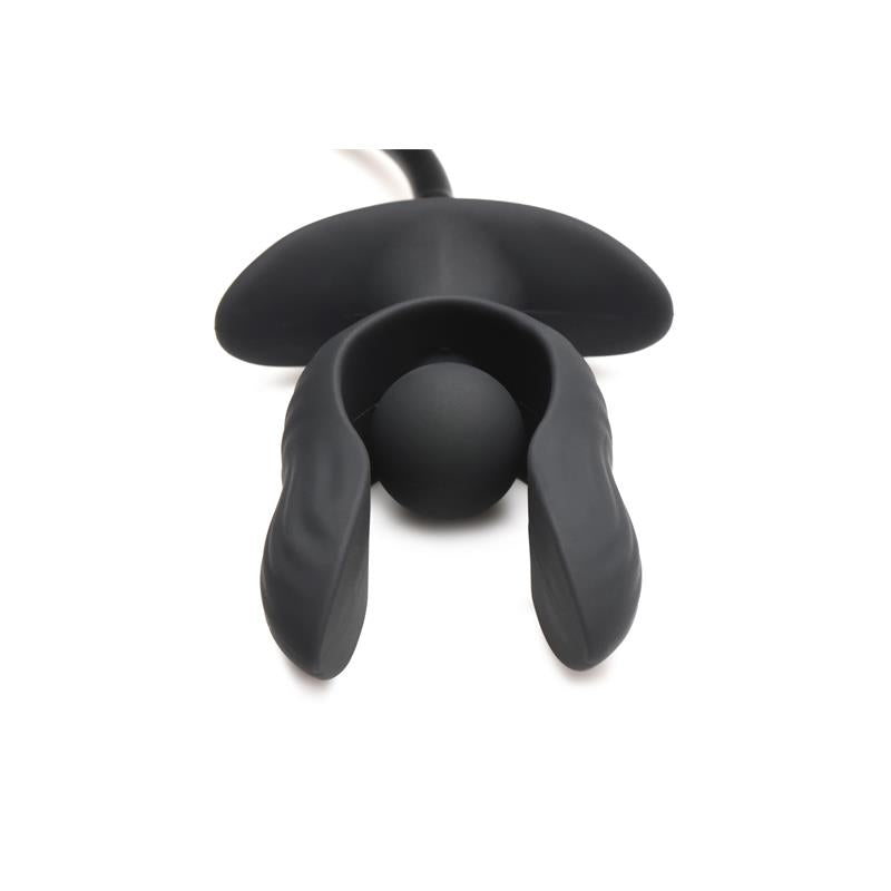 MASTER SERIES - DARK PEARL INFLATABLE VIBRATING BUTT PLUG WITH REMOTE