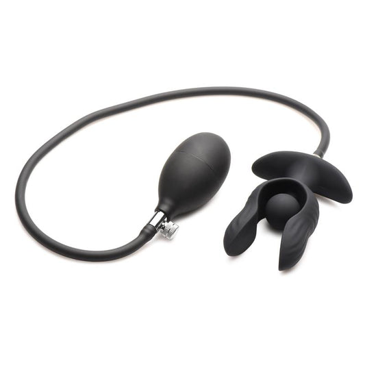 MASTER SERIES - DARK PEARL INFLATABLE VIBRATING BUTT PLUG WITH REMOTE