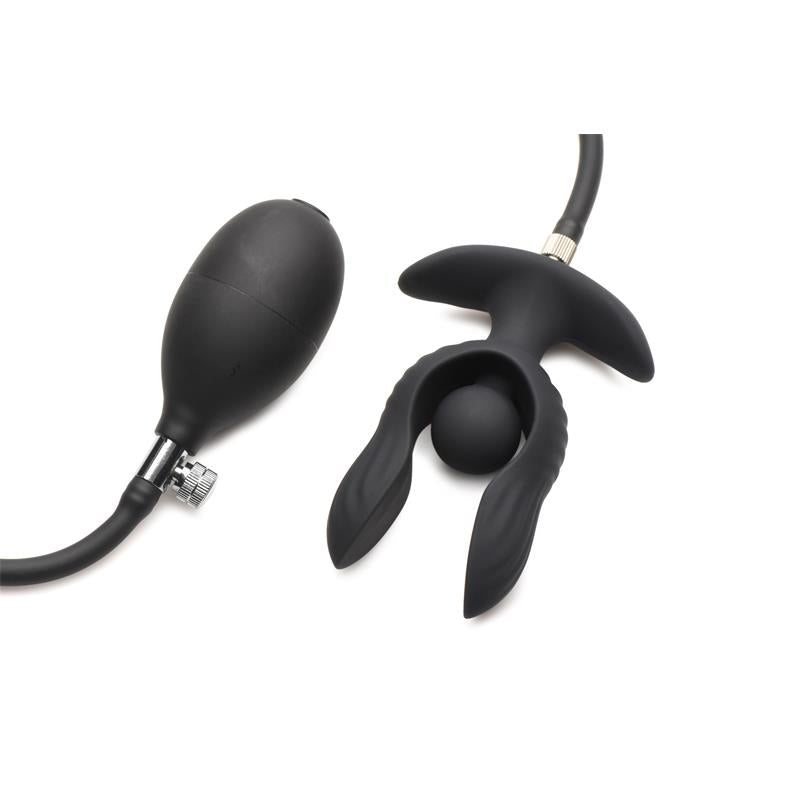 MASTER SERIES - DARK PEARL INFLATABLE VIBRATING BUTT PLUG WITH REMOTE