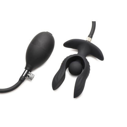MASTER SERIES - DARK PEARL INFLATABLE VIBRATING BUTT PLUG WITH REMOTE