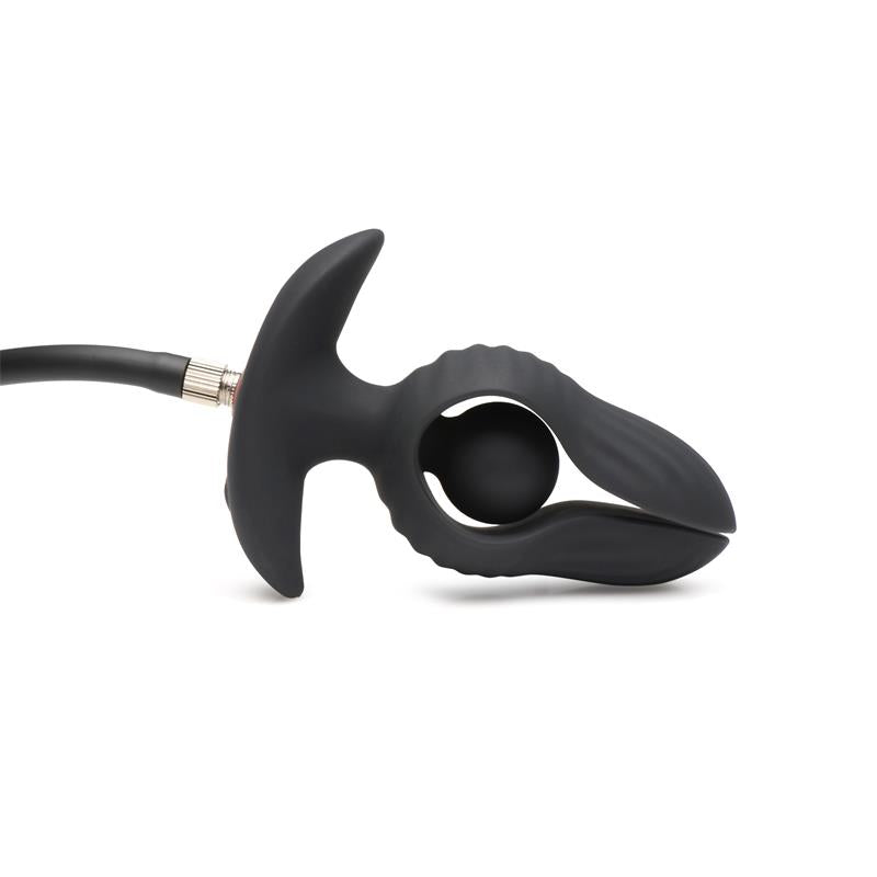 MASTER SERIES - DARK PEARL INFLATABLE VIBRATING BUTT PLUG WITH REMOTE