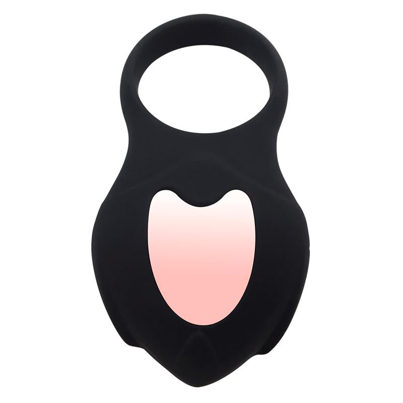 INTOYOU - DARKBLACK VIBRATING RING WITH LED REMOTE CONTROL USB SILICONE