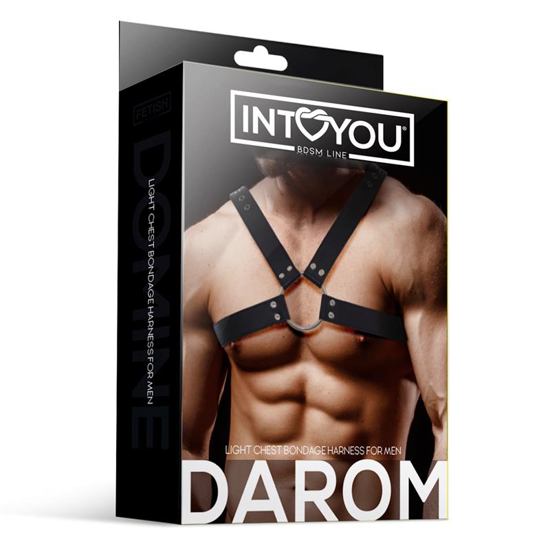INTOYOU BDSM LINE - HARNAIS DE BONDAGE POUR TORSE MASCULIN DAROM EN CUIR VÉGAN