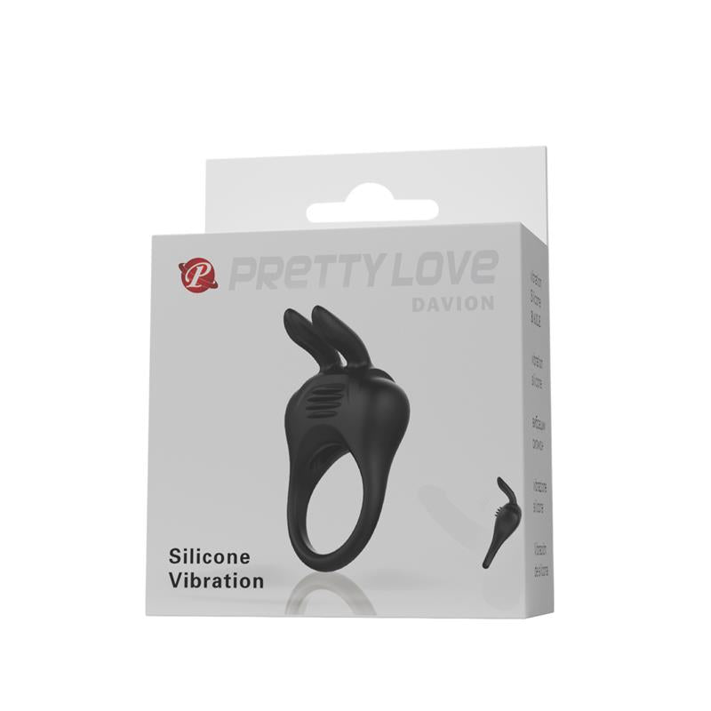 PRETTYLOVE - DAVION COCK RING WITH VIBRATION AND RABIT