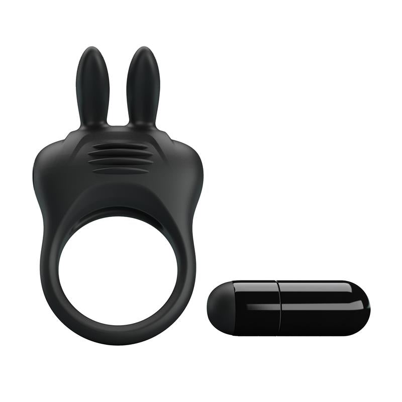 PRETTYLOVE - DAVION COCK RING WITH VIBRATION AND RABIT