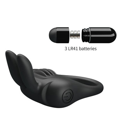 PRETTYLOVE - DAVION COCK RING WITH VIBRATION AND RABIT