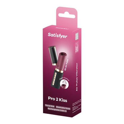 SATISFYER - PRO 2 KISS WAVE CLITORIS STIMULATOR GARNET / BLACK