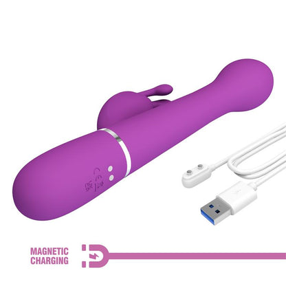 PRETTY LOVE - DEJON 3 IN 1 MULTIFUNCTION RABBIT VIBRATOR PURPLE