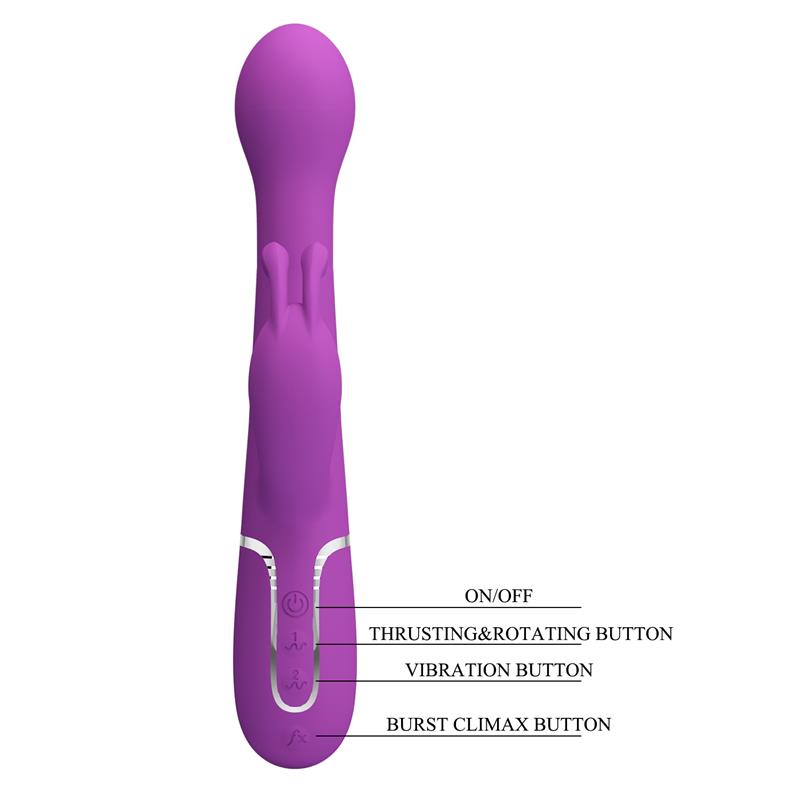 PRETTY LOVE - DEJON 3 IN 1 MULTIFUNCTION RABBIT VIBRATOR PURPLE