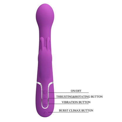 PRETTY LOVE - DEJON 3 IN 1 MULTIFUNCTION RABBIT VIBRATOR PURPLE