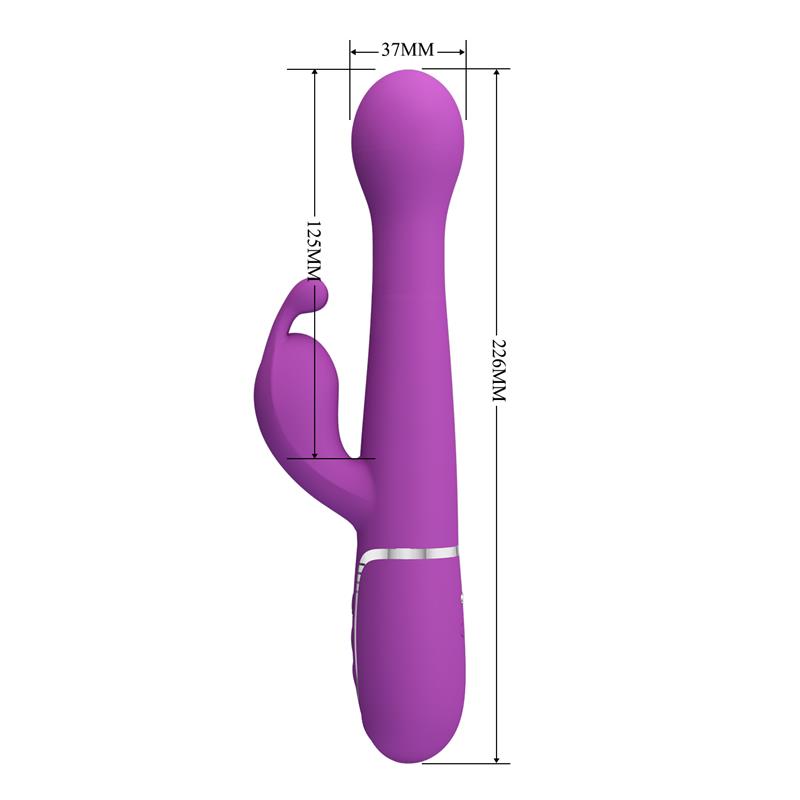 PRETTY LOVE - DEJON 3 IN 1 MULTIFUNCTION RABBIT VIBRATOR PURPLE