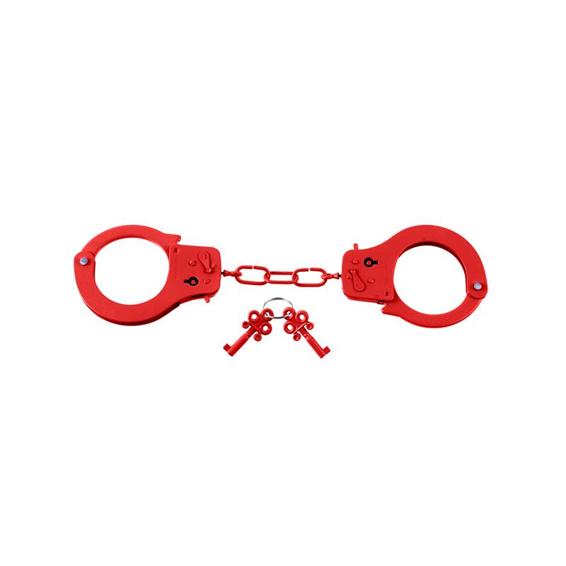 FETISH FANTASY SERIES - DESIGNER METAL HANDCUFFS RED